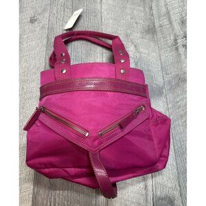 FRANCO SARTO Hot Pink Handbag Purse Accordion Gathered Zip Pockets Rock Roll NEW